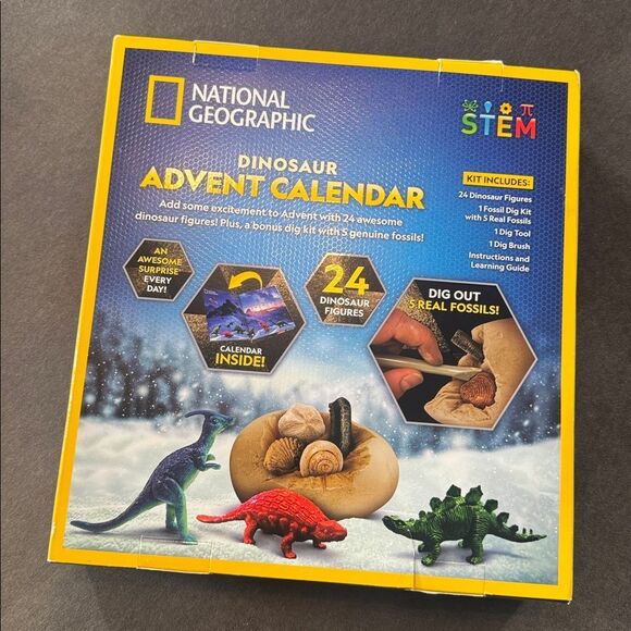 National Geographic Dinosaur Advent Calendar 24 Dino Figures & 5 Fossils to Dig - Picture 4 of 5